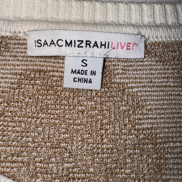 Isaac Mizrahi Live Floral Button Front Cardigan Sweater Cream Small - Picture 4 of 6